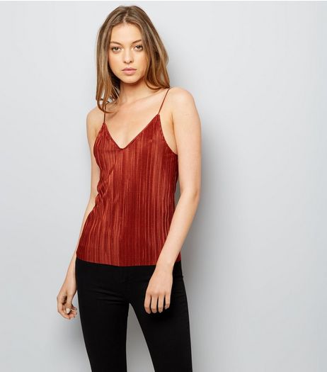Brown Pleated Cami | New Look