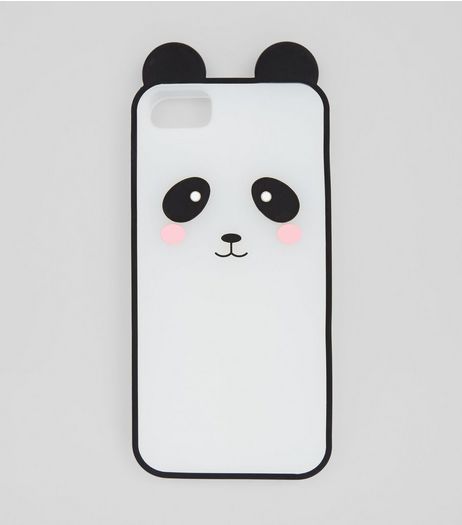 Black Silicone Panda iPhone Case | New Look