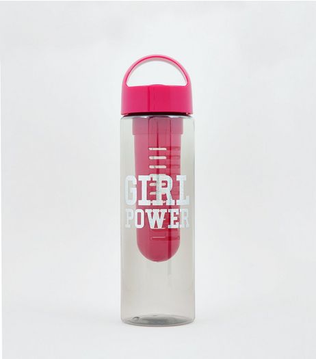 Pink Girl Power Infuser Water Bottle | New Look