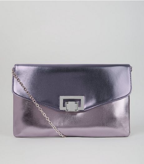 Lilac Metallic Shoulder Bag | New Look
