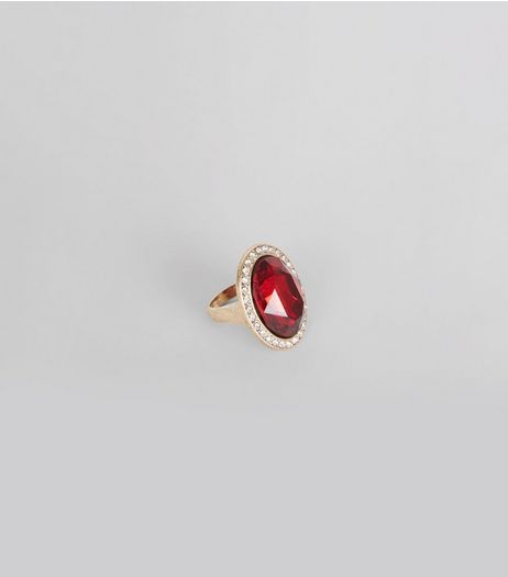 Gold Oval Stone Cocktail Ring | New Look