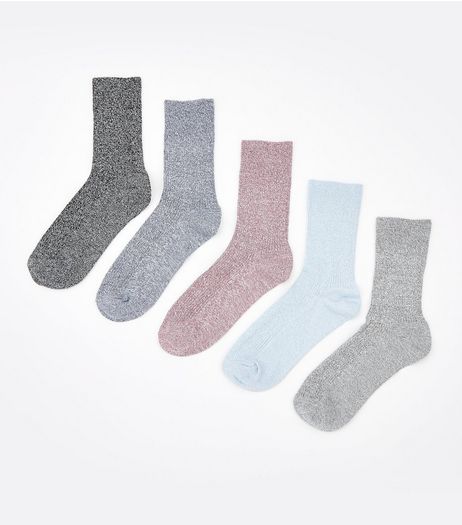 5 Pack Marl Socks | New Look