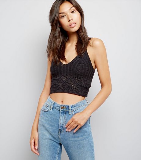 Black Crochet Bralet | New Look
