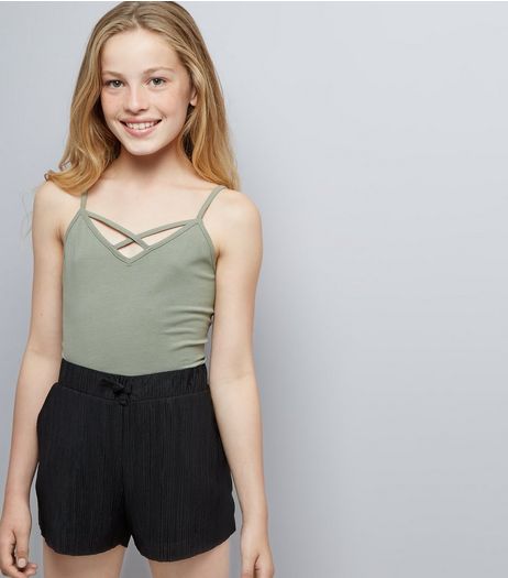 Teens Black Pleated Shorts | New Look