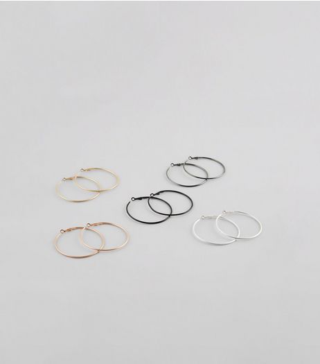 5 Pack Gold Mixed Hoop Earrings | New Look