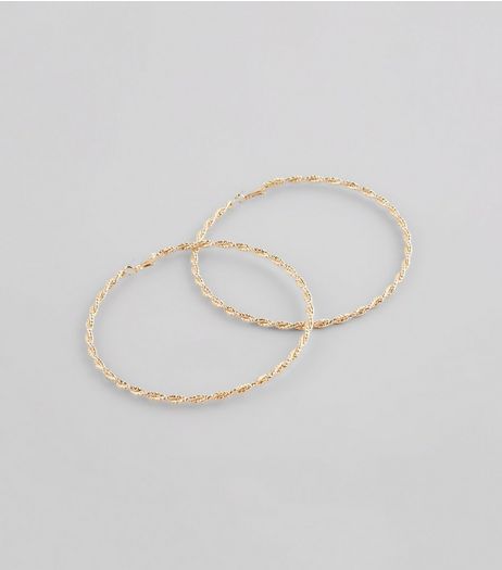 Gold Twisted Hoop Earrings | New Look