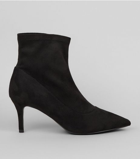 Black Suedette Sock Boots | New Look