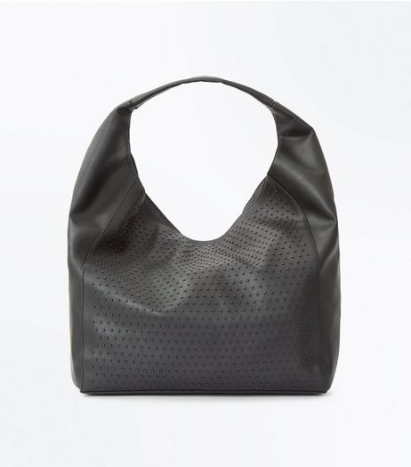 Black Stud Oversized Slouchy Bag | New Look