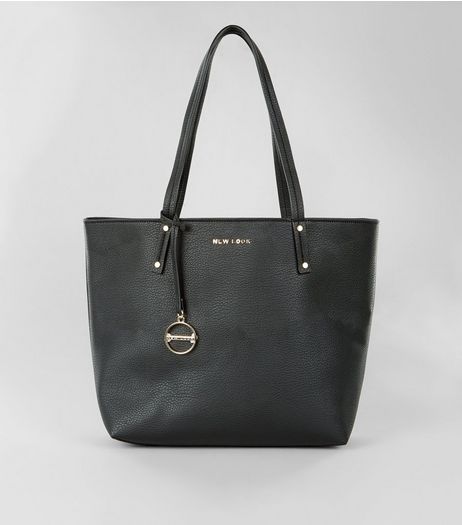 Black Branded Tote Bag | New Look