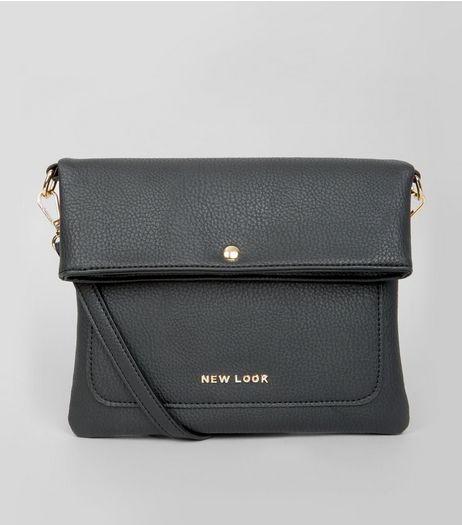 Black Branded Cross Body Bag | New Look