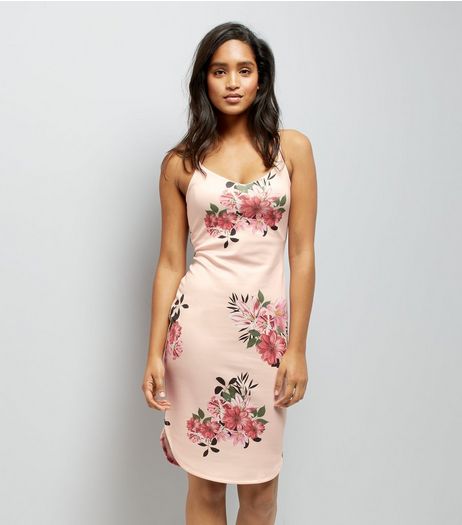 Pink Floral Print Bodycon Dress | New Look