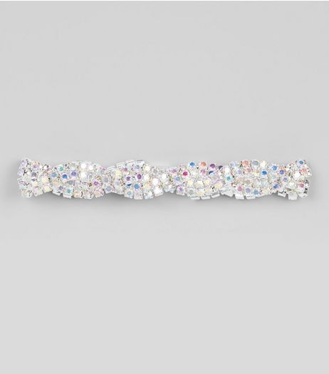 Multi Coloured Twist Crystal Bracelet | New Look