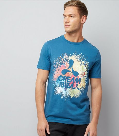 Blue Cream Ibiza Logo T-Shirt | New Look