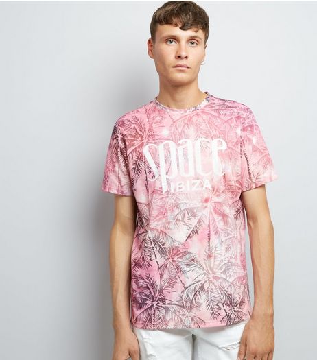 Pink Ibiza Palm Tree Print T-Shirt | New Look