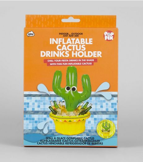 Green Inflatable Cactus Drinks Holder | New Look