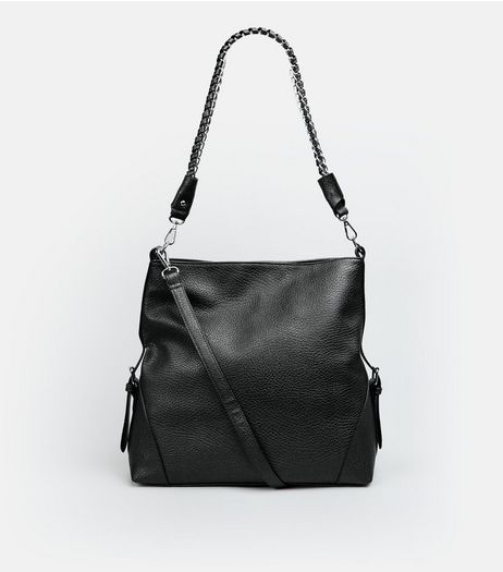 Black Textured Oversized Shoulder Bag | New Look