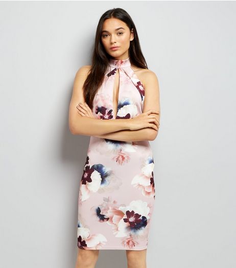Pink Vanilla Pink Floral Print Choker Neck Dress | New Look