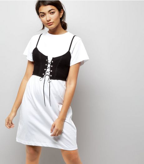 White 2 in 1 Bralet Tunic | New Look