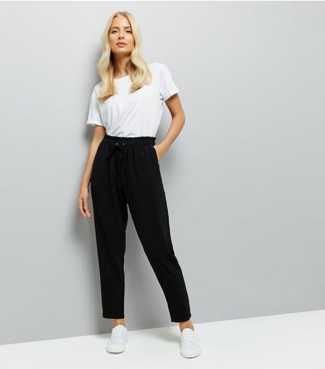 Black Elasticated Waist Woven Joggers | New Look