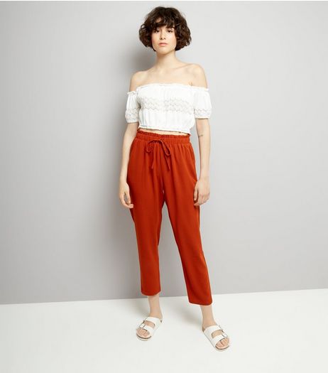 Light Brown Tie Waist Joggers | New Look