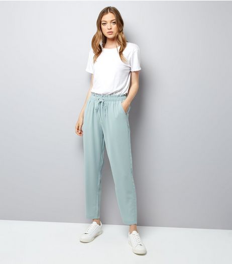 Mint Green Tie Waist Joggers | New Look