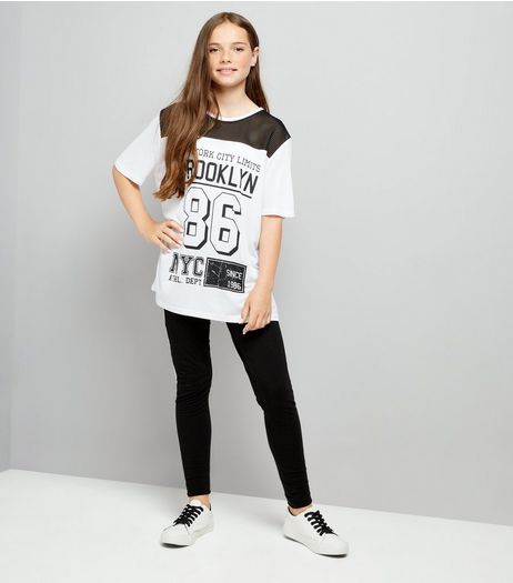 Teens Black NYC Print Leggings | New Look