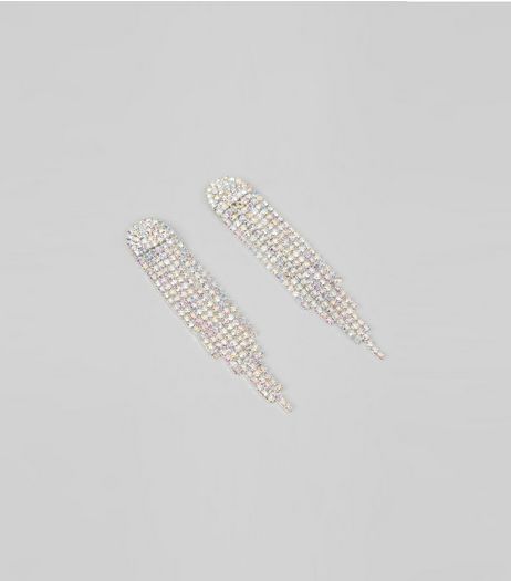 Multi Coloured Crystal Chandelier Earrings | New Look