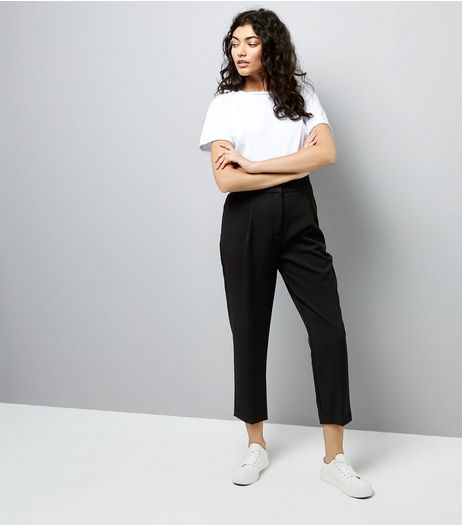 Black High Waist Tailored Trousers | New Look