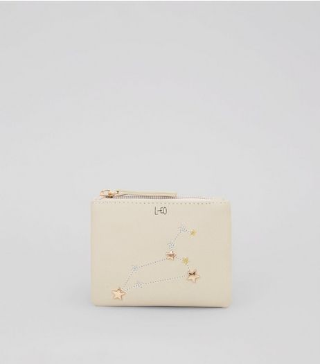 Cream Zodiac Embroidered Purse | New Look