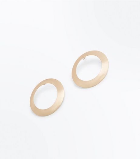 Gold Cut Out Circle Stud Earrings | New Look