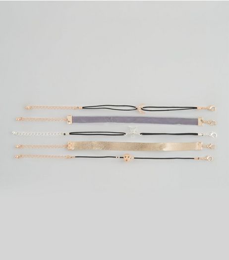 5 Pack Gold Star Moon Bracelet | New Look