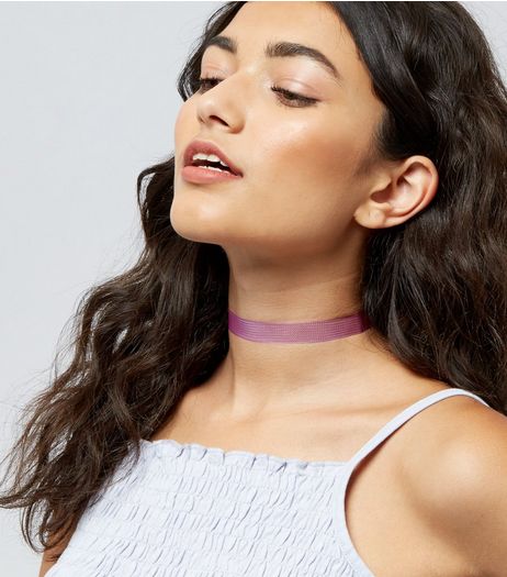 Lilac Pastel Mesh Choker | New Look