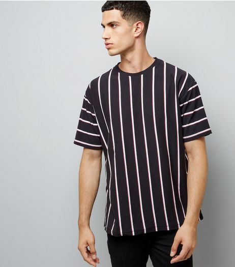 Black Vertical Stripe T-Shirt | New Look