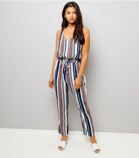 Mela Multicoloured Stripe Tie Waist Jumpsuit | New Look