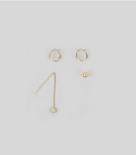 4 Pack Gold Ball And Wire Ear Cuffs | New Look