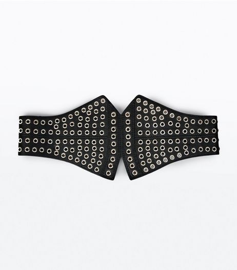 Black Eyelet Detail Corset Belt | New Look