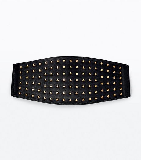 Black Stud Detail Waist Belt | New Look