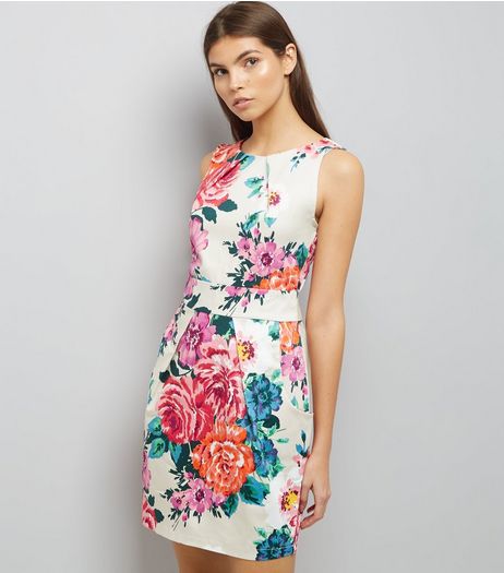 Apricot Cream Floral Print Tulip Dress | New Look
