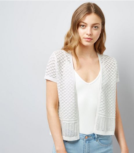Apricot Cream Lace Trim Cardigan | New Look