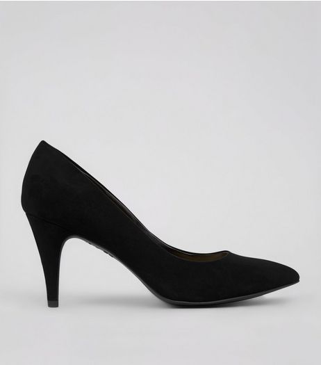 Black Suedette Cone Heels | New Look