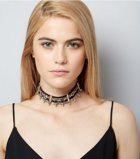 Rose Gold Multi-Layer Punk Choker | New Look