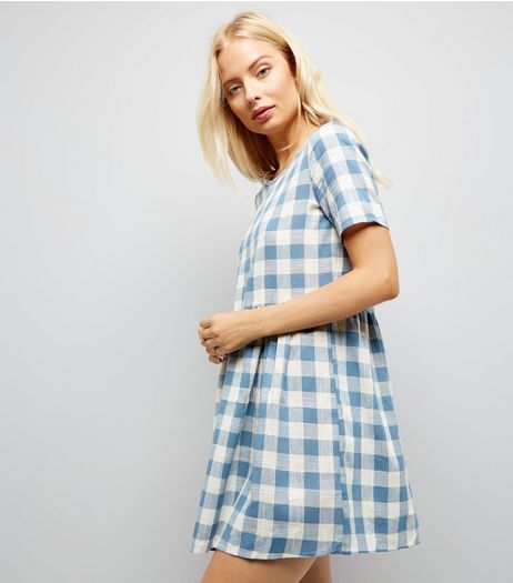 Apricot Blue Gingham Dress | New Look