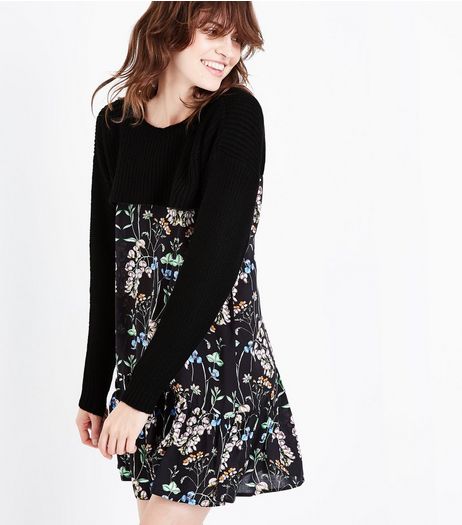 Black Ribbed Super Cropped Jumper | New Look
