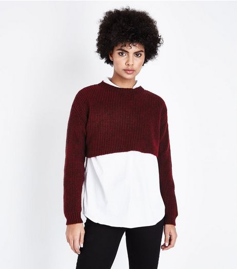 Burgundy Cropped Jumper | New Look