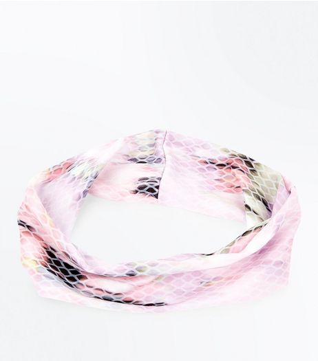 Pink Blurry Tie Dye Print Headband | New Look