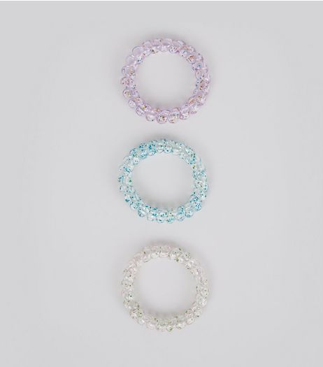 3 Pack Glitter Spiral Bobbles | New Look