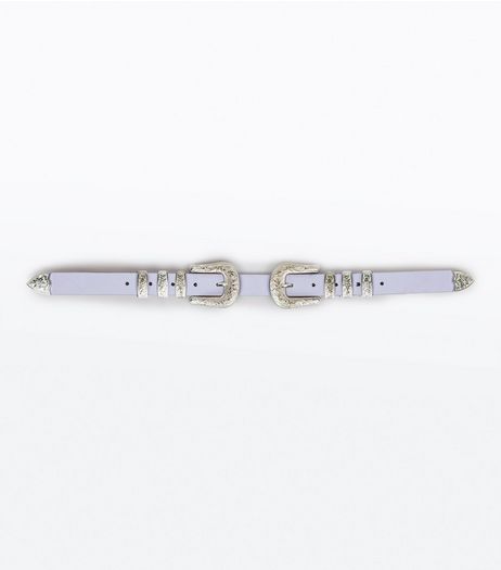 Lilac Double Buckle Western Belt | New Look