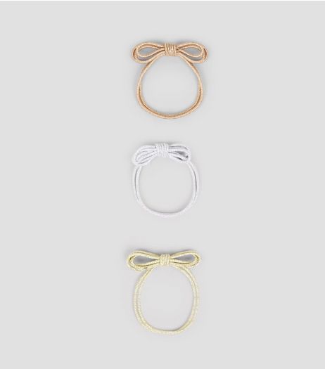 3 Pack Pink, Silver and Gold Metallic Hairbands | New Look