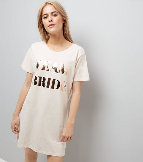 Pink Metallic Team Bride Nightshirt | New Look