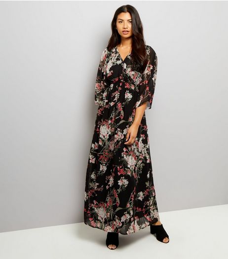 Apricot Black Floral Print Maxi Dress | New Look